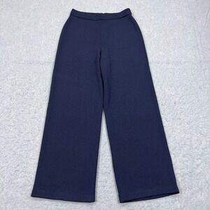 St. John Collection Pants Women's 2 Blue Wool Santana Knit Stretch‎ Straight Leg